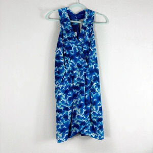 Anthropologie | Greylin bright royal Blue Pattern 100% silk Dress size 10